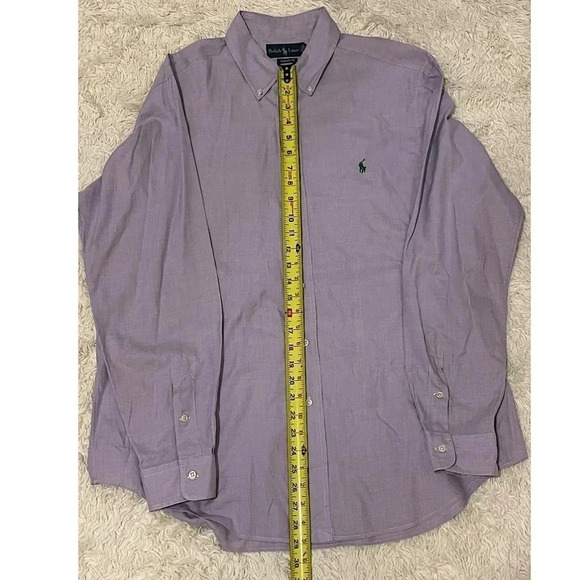 Ralph Lauren Classic Fit Long Sleeve Lavender Button Down Shirt Men's Size Large - Picture 3 of 8